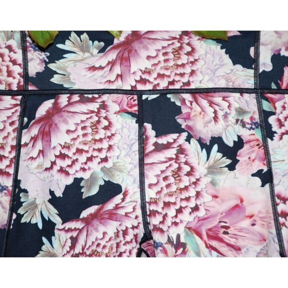 Athleta Athletic Size M Run Free Garden Party 7/8 Ankle Tight Yoga Pants Floral - Picture 3 of 9